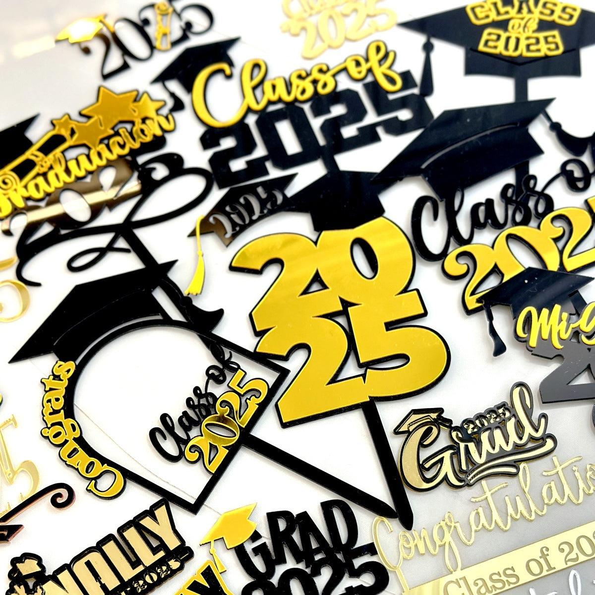 Class Of 2025 Cake Topper Congrats Grad College Graduation Themed Party Decorations Supplies Graduation Season Acrylic Cake Topper, Happy Graduation Cake Decoration Party Supplies, Cake Decor Supplies, Baking Decor Supplies