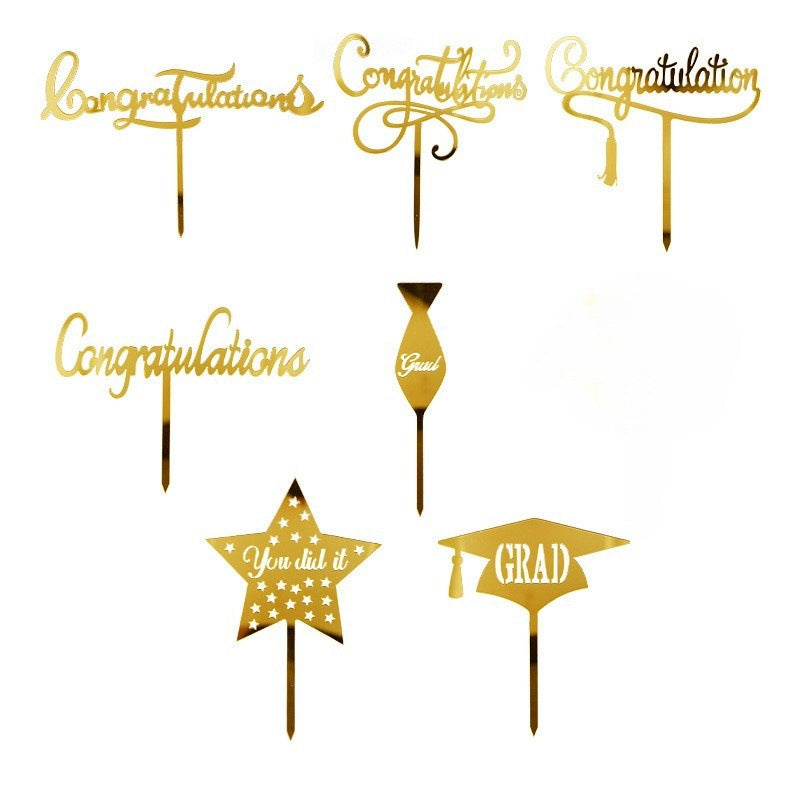 Graduation Cake Topper 2025, Congrats Grad Cake Topper for Graduation Party Cake Decoration Acrylic Congrats Grad Supplies
