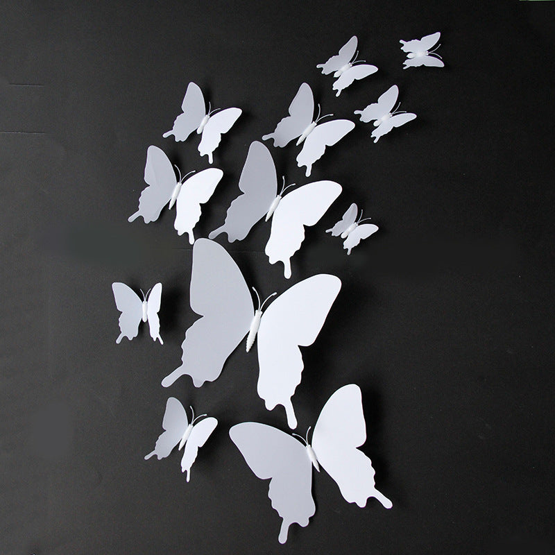 Single-Layer Pack of 12 Wedding Butterflies – Photography-Ready PVC Butterfly Wall Decor, 3D Butterfly Wall Stickers (Paintable)