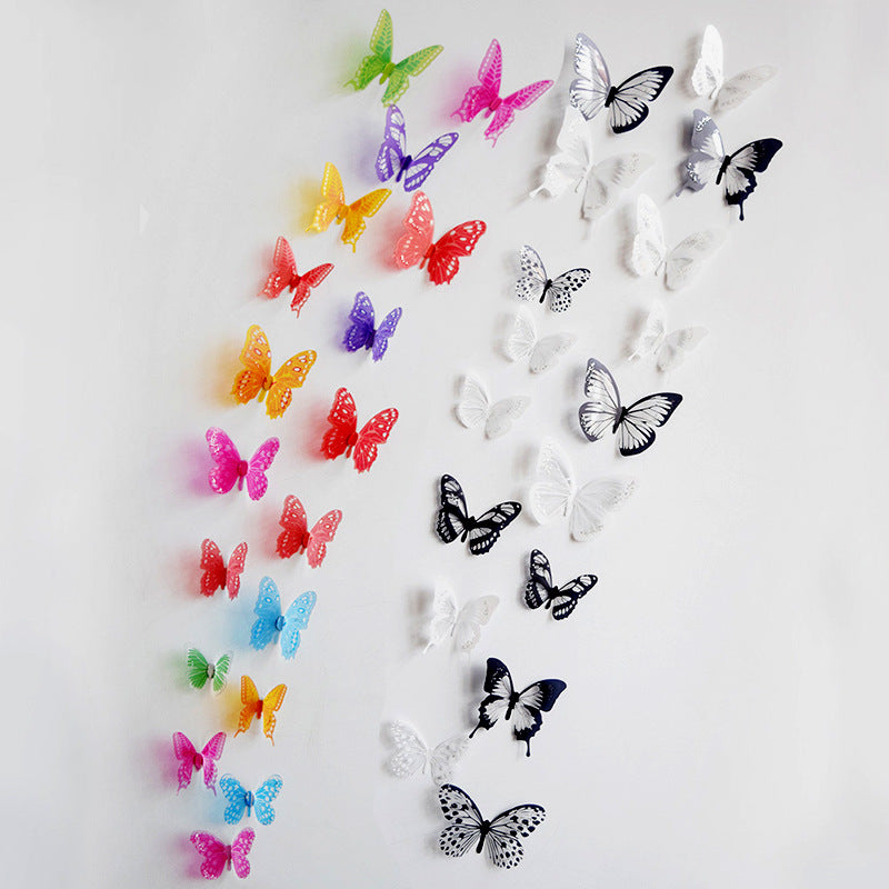 18pcs 3D Butterfly Wall Decals - Premium Dimensional Stickers for Kids' Room & Bedroom Decor (Self-Adhesive, Removable, Creative Background Wall Art)