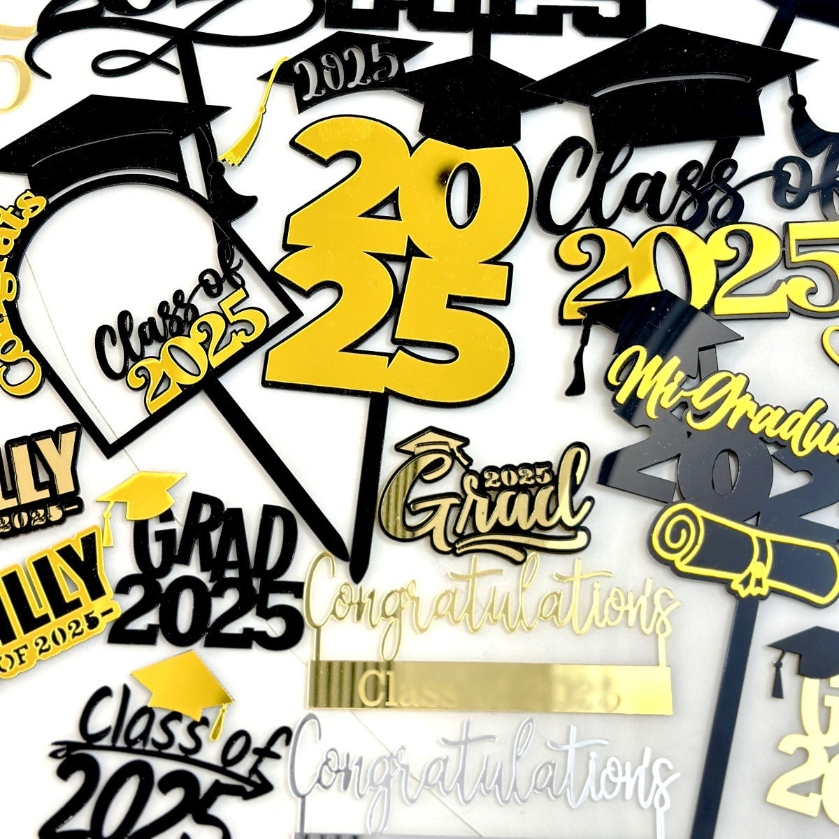 Class Of 2025 Cake Topper Congrats Grad College Graduation Themed Party Decorations Supplies Graduation Season Acrylic Cake Topper, Happy Graduation Cake Decoration Party Supplies, Cake Decor Supplies, Baking Decor Supplies