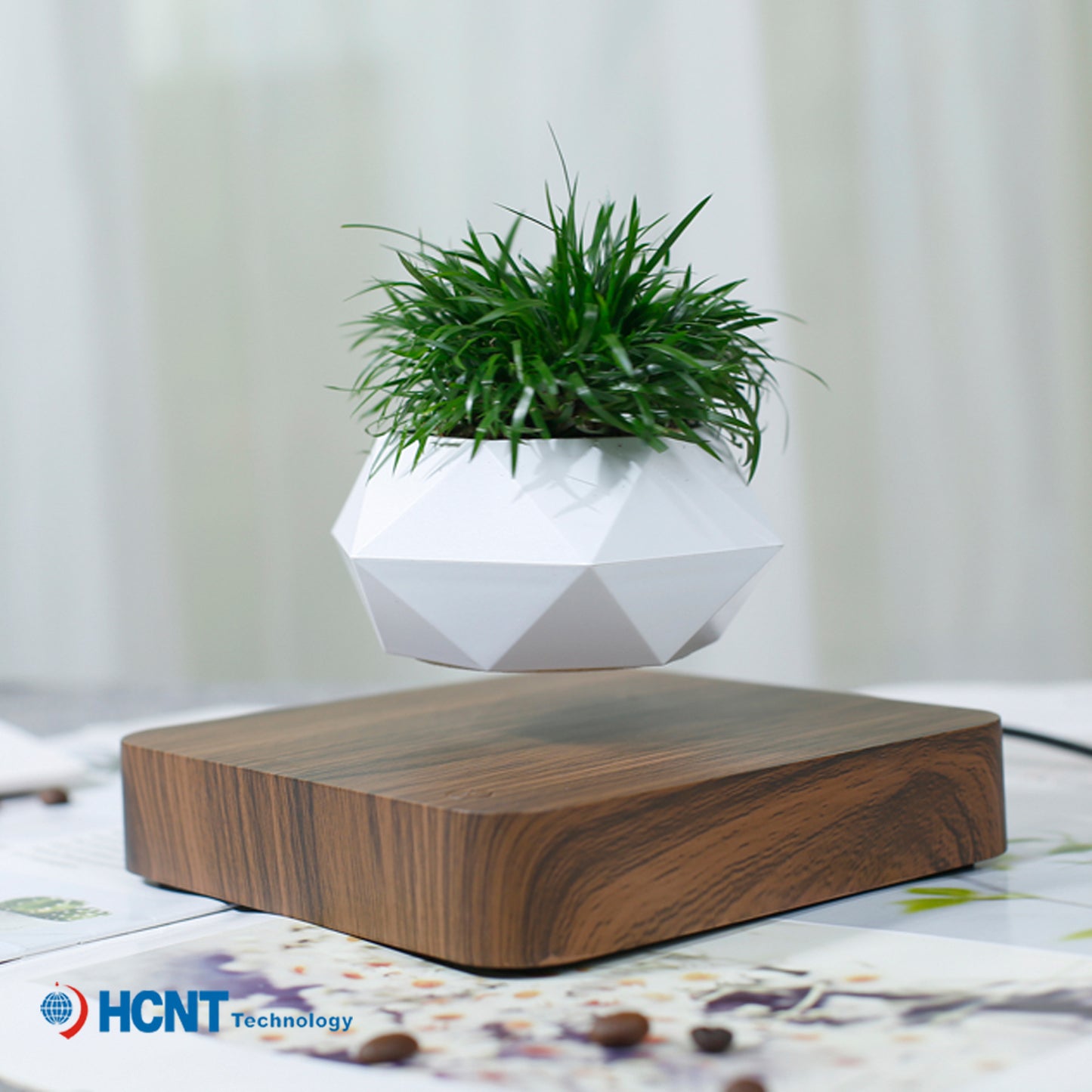 Magnetic levitation Floating air Bonsai creative ornaments Rotation potted plant Suspension Flower Pot Home Desk Decor