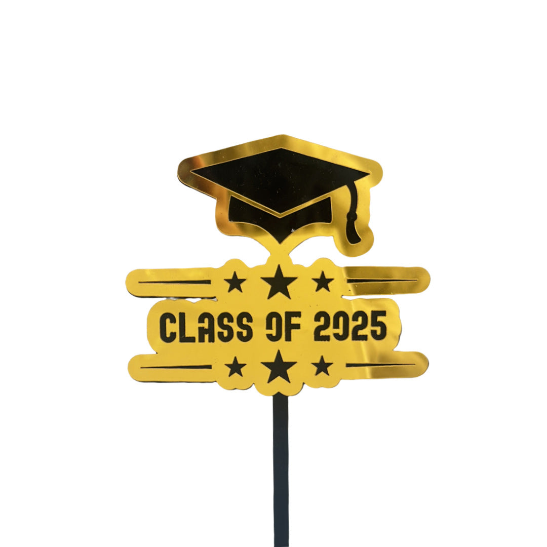 Graduation Cupcake Toppers 2025 Gold, Glitter Class of 2025 Cupcake Toppers Party Decor,2025 Congrats Grad Cap Cupcake Picks Toppers Graduation Party Decorations Supplies Gold and Black