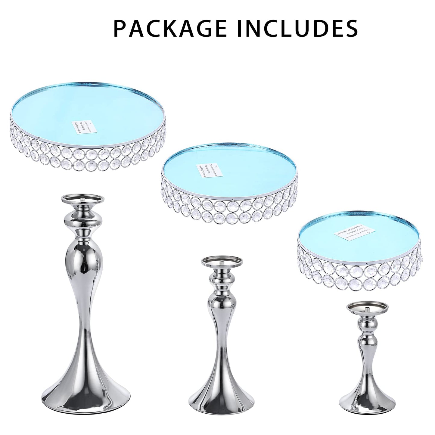 Cupcake Stands 3 Pcs Crystal Cake Stands Set Cake Holder Mirror Plates Wedding Generic Cupcake Stand Cupcake Holders Cup Cake Stand Cupcake Tray Cupcake Holder Stand