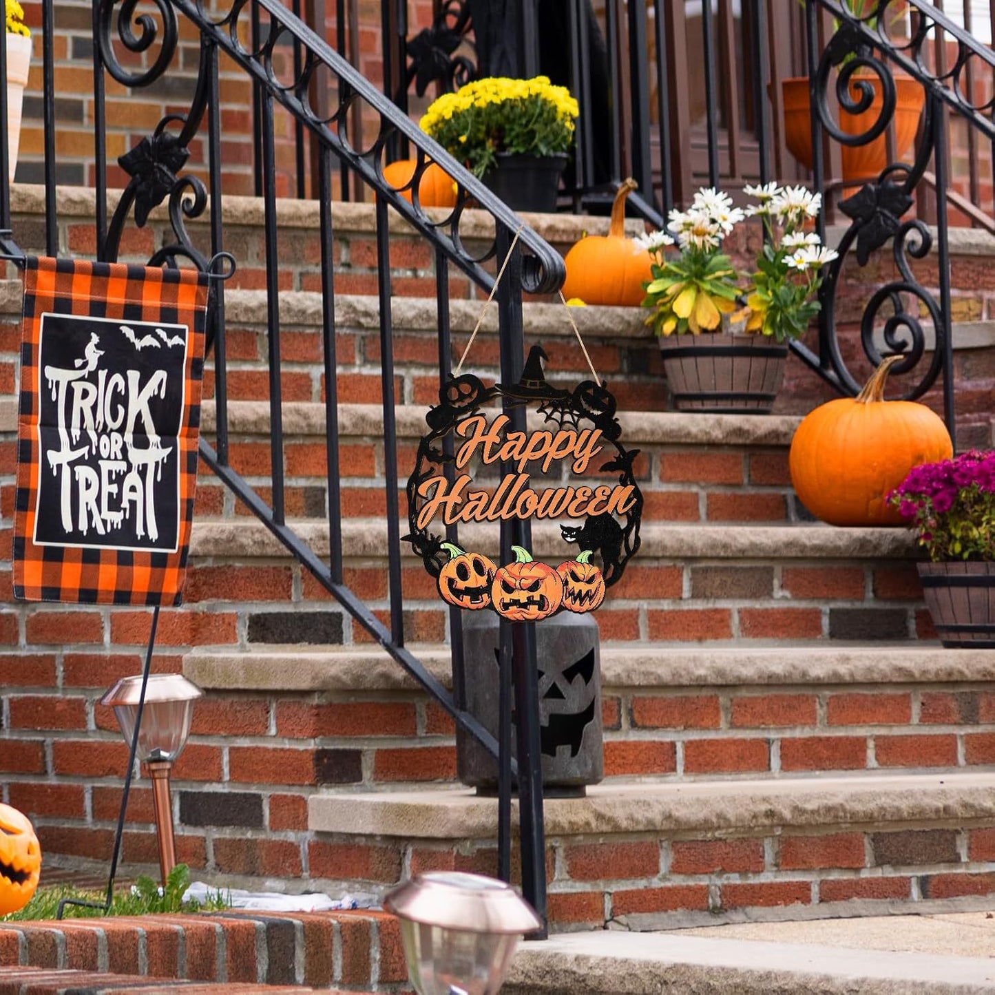 Wood Halloween Door Hangings, Unique Halloween Decor, Halloween Style Reusable Wooden Pendants,Decorative Multifunctional Hangable Festive Ornaments for Wall, Window