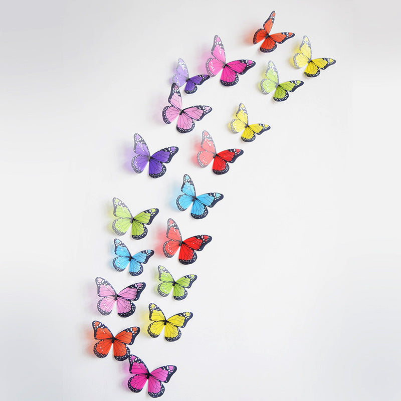 18pcs 3D Butterfly Wall Decals - Premium Dimensional Stickers for Kids' Room & Bedroom Decor (Self-Adhesive, Removable, Creative Background Wall Art)