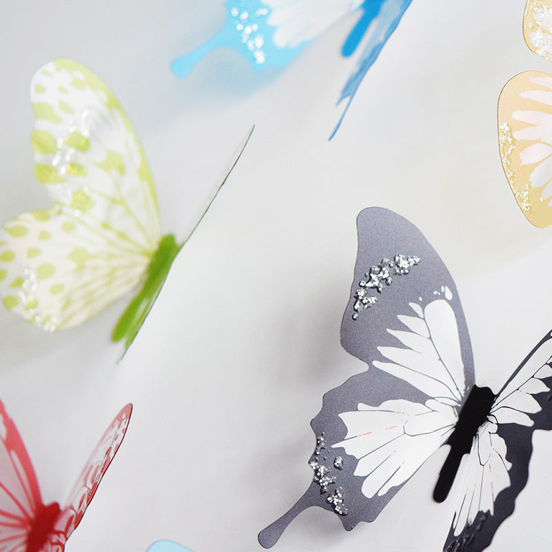 18pcs 3D Butterfly Wall Decals - Premium Dimensional Stickers for Kids' Room & Bedroom Decor (Self-Adhesive, Removable, Creative Background Wall Art)