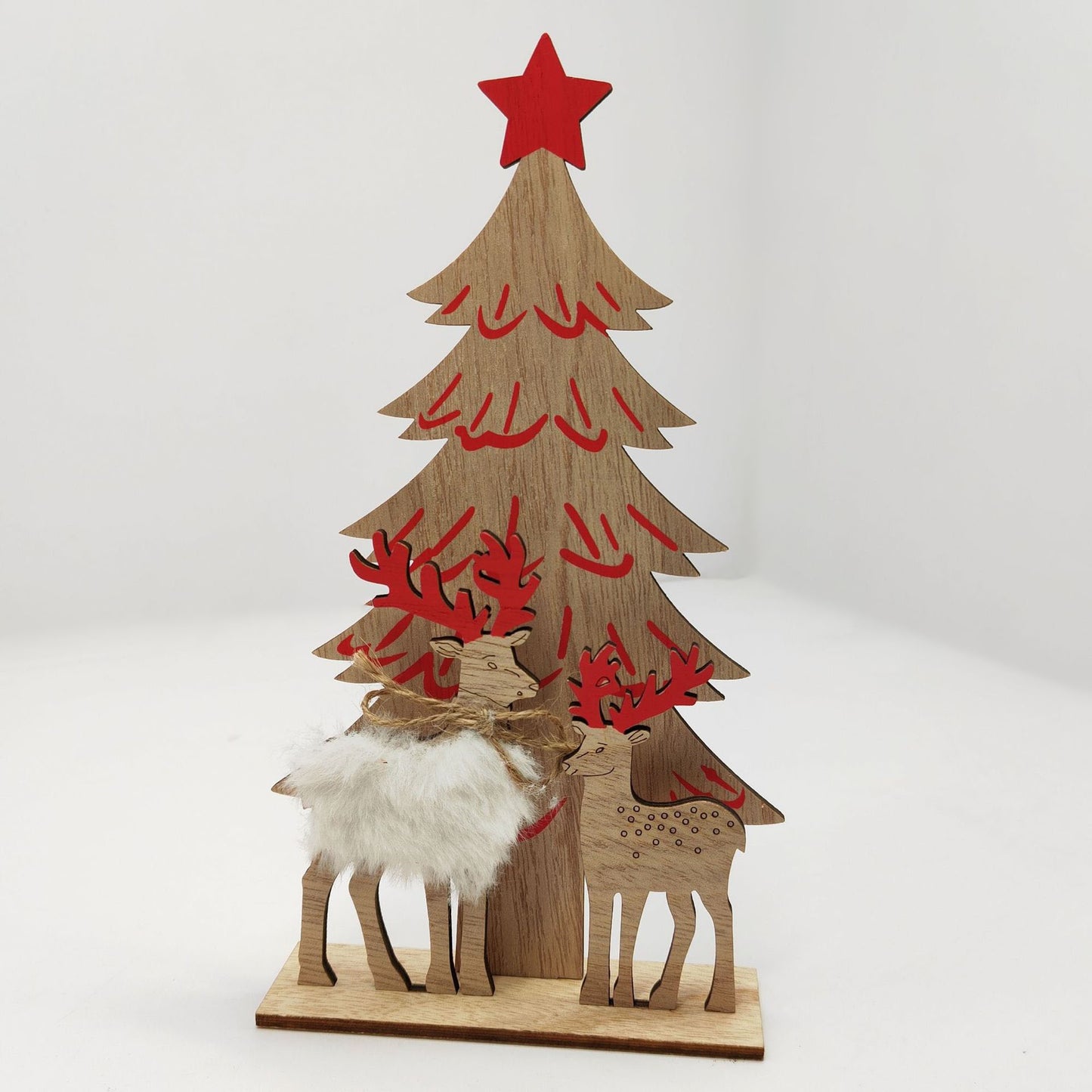Nordic Wooden Reindeer Christmas Ornament - Handcrafted Table Centerpiece for Holiday Decor