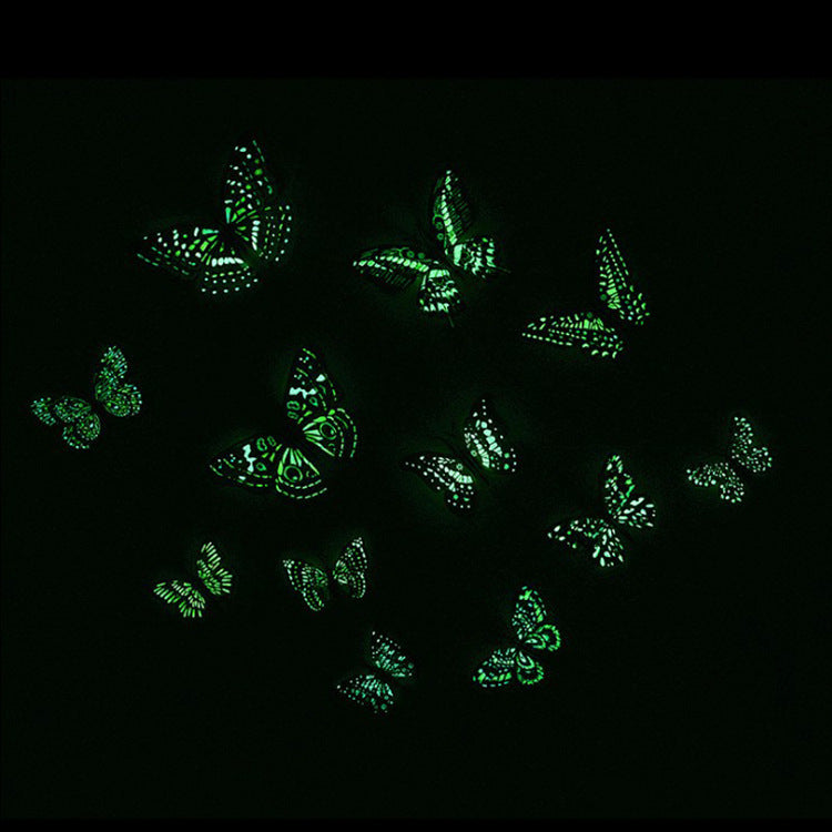 Glow-in-the-Dark Double Layer Magnetic Butterfly Set - 3D Realistic Wall Stickers for Indoor Home Decor