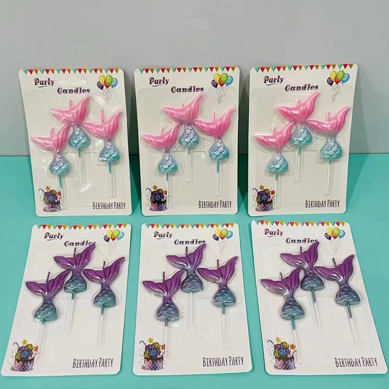 Mermaid Tail Glitter Candles - Magical Cake Topper Decor for Birthday Parties, Ocean-Themed Weddings & Celebration Cakes