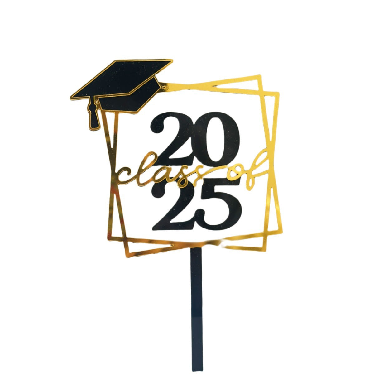 Graduation Cupcake Toppers 2025 Gold, Glitter Class of 2025 Cupcake Toppers Party Decor,2025 Congrats Grad Cap Cupcake Picks Toppers Graduation Party Decorations Supplies Gold and Black