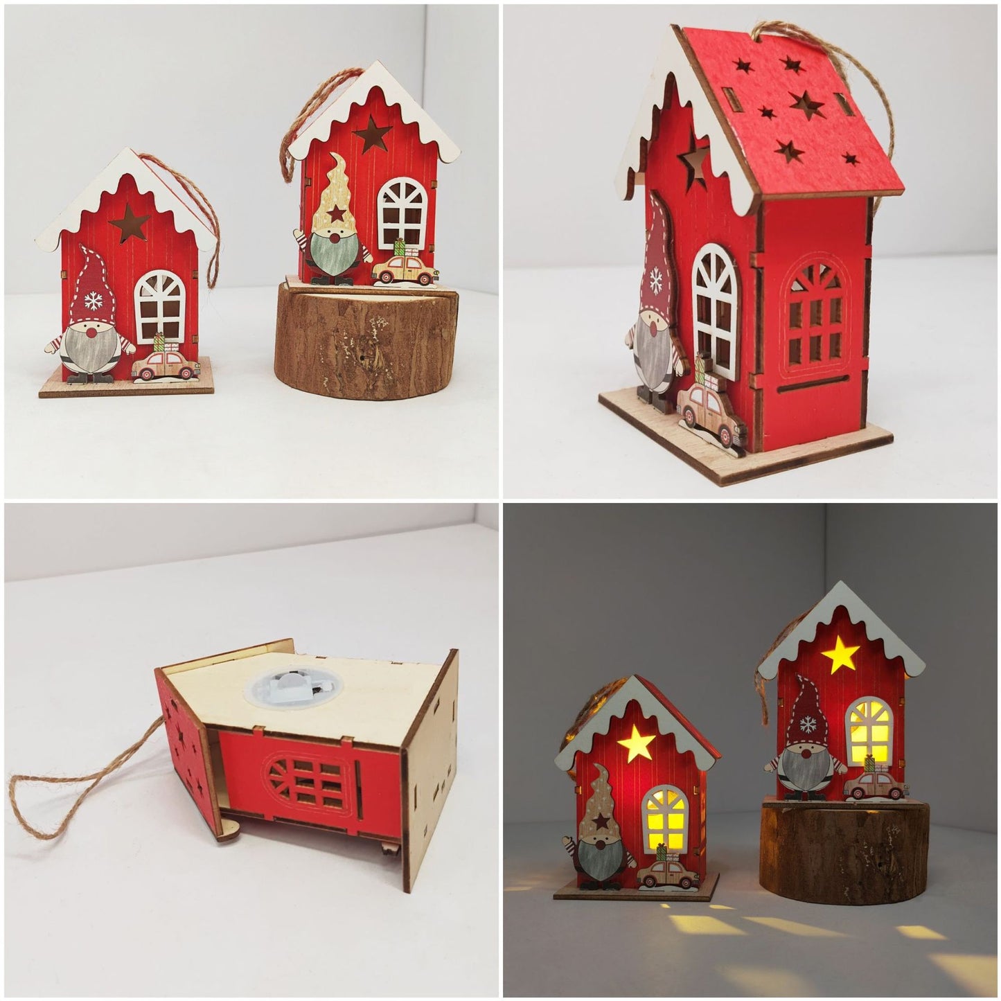 Xmas Glowing House Decor Wooden Led Festival Ornament for Christmas Desktop Decoration Chic and Adorable House for Home Office and Holiday Atmosphere