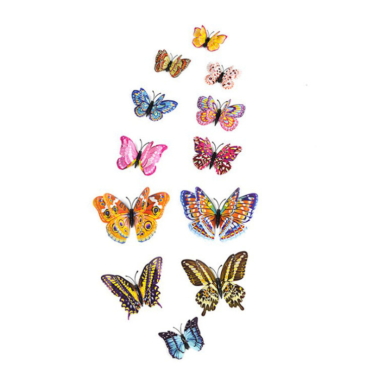 Glow-in-the-Dark Double Layer Magnetic Butterfly Set - 3D Realistic Wall Stickers for Indoor Home Decor