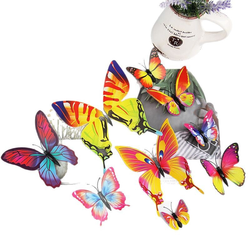 Single Layer 12pcs 3D Realistic Butterfly Wall Stickers - Removable Decals for Nursery, Bedroom, Living Room Decor (Self-Adhesive, Home Wall Art, Aesthetic Decoration)