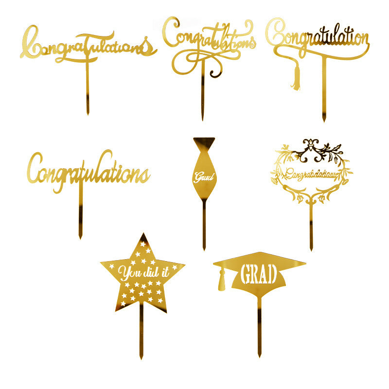 2025 Graduation Cupcake Toppers, 8 Pcs Multicolour Acrylic Cupcake Topper,2025 Congrats Grad Class of Graduation Decorations for Various Birthday Party Cake Decoration