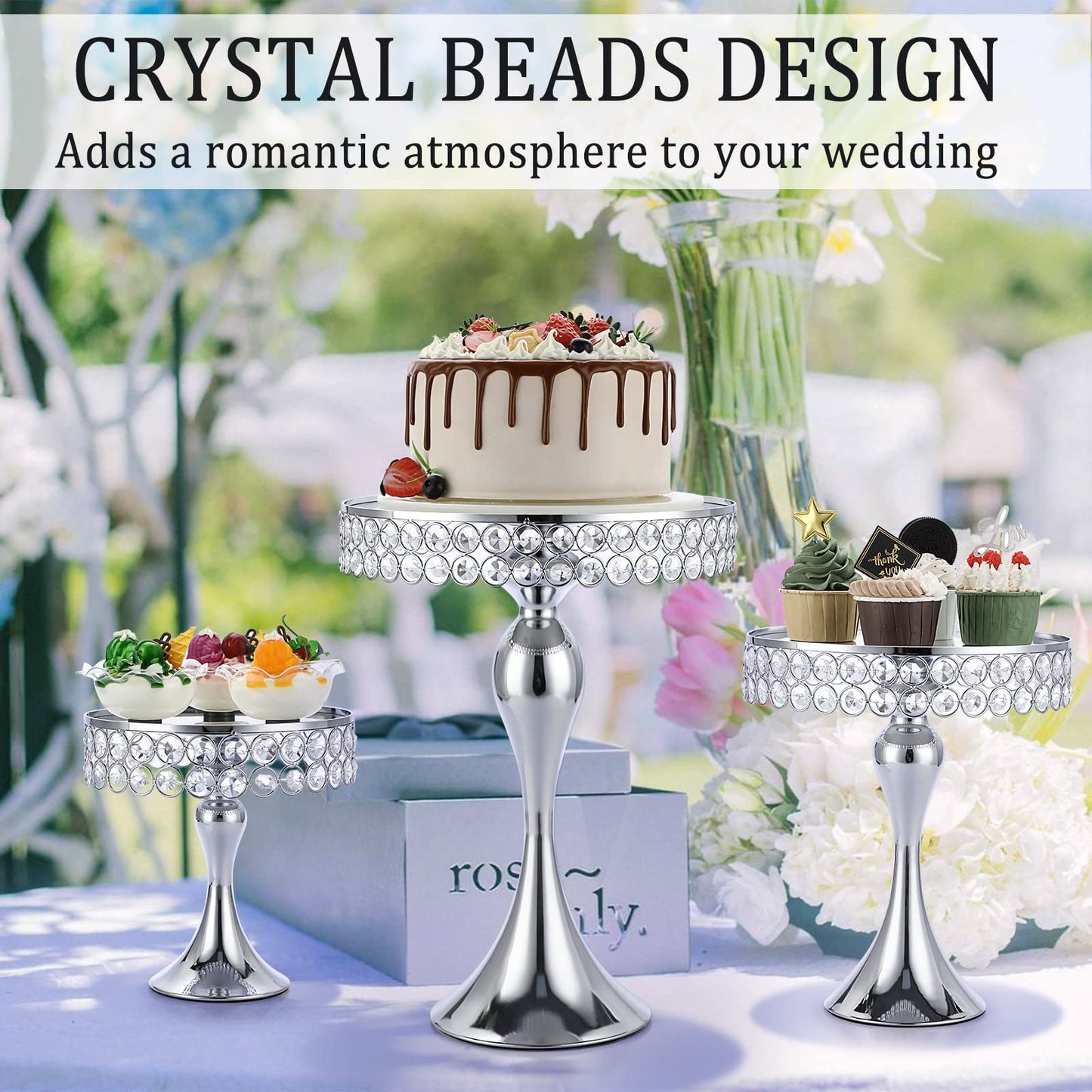 Cupcake Stands 3 Pcs Crystal Cake Stands Set Cake Holder Mirror Plates Wedding Generic Cupcake Stand Cupcake Holders Cup Cake Stand Cupcake Tray Cupcake Holder Stand