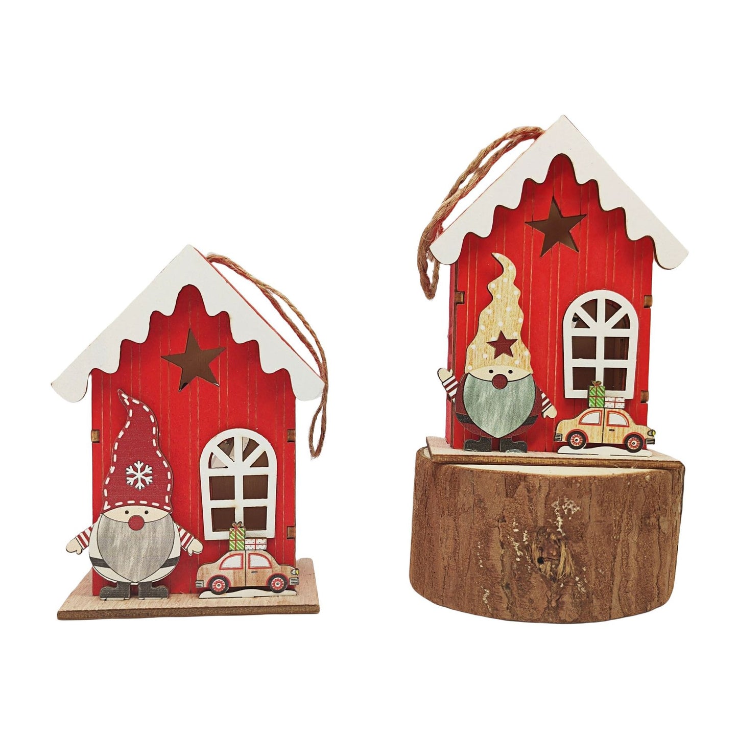 Xmas Glowing House Decor Wooden Led Festival Ornament for Christmas Desktop Decoration Chic and Adorable House for Home Office and Holiday Atmosphere