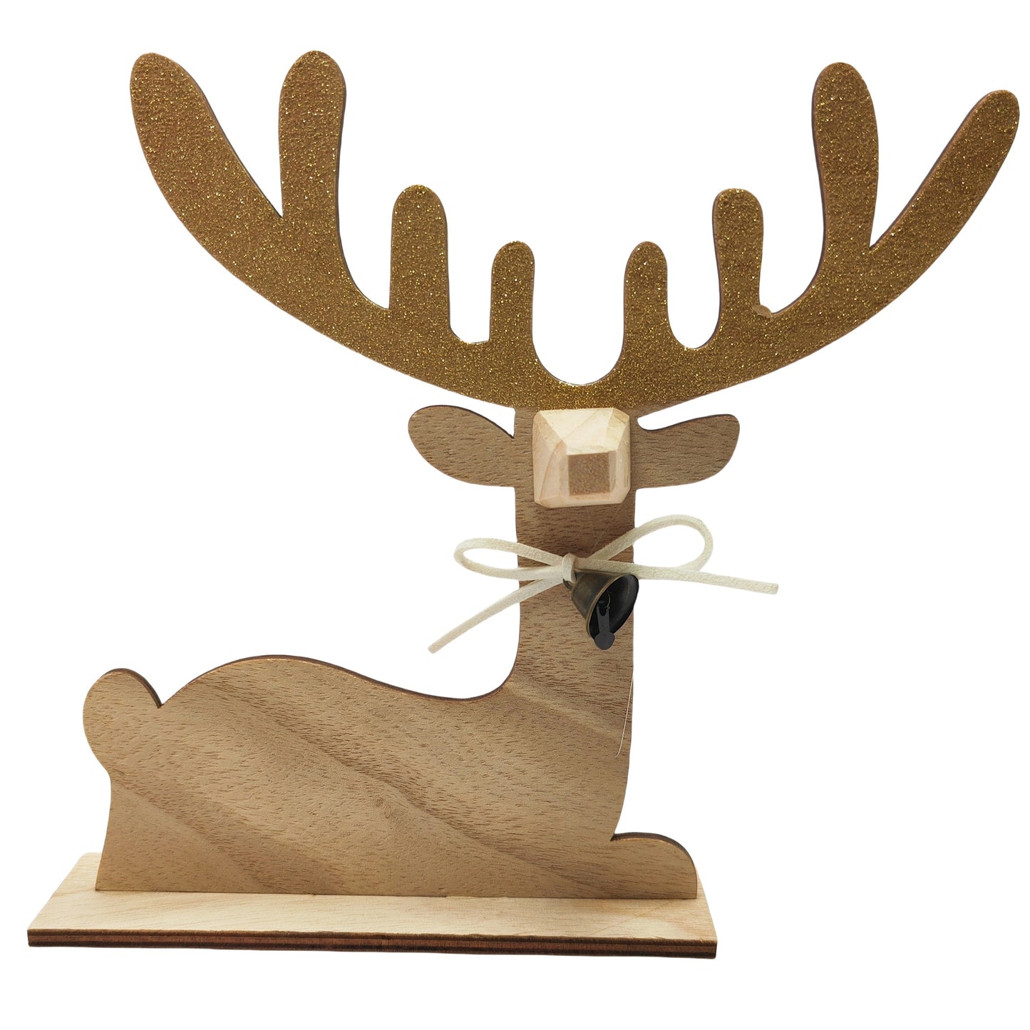 Nordic Wooden Reindeer Christmas Ornament - Handcrafted Table Centerpiece for Holiday Decor