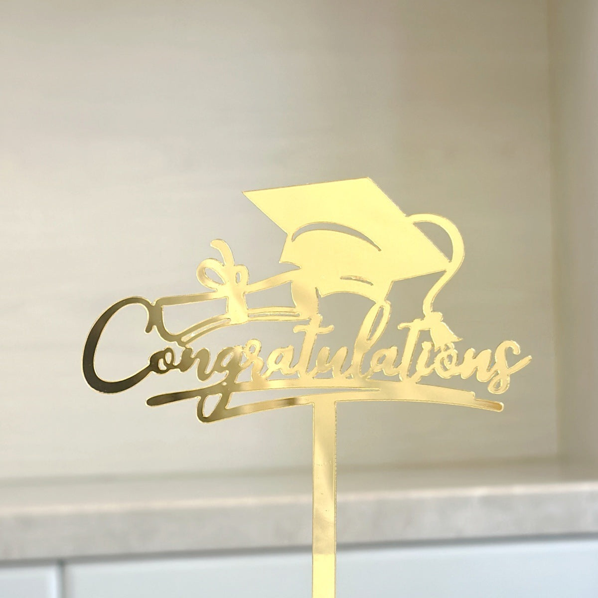 2025 Graduation Cake Topper Black Gold Acrylic Cake Topper Congrats Grad You Did It Congratulations 5 Design Table Centerpiece Sticks Grad Party Food Appetizer Picks for Cake Decor Supplies