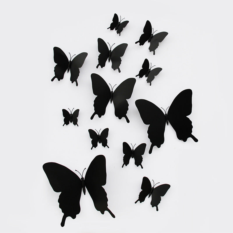 Single-Layer Pack of 12 Wedding Butterflies – Photography-Ready PVC Butterfly Wall Decor, 3D Butterfly Wall Stickers (Paintable)