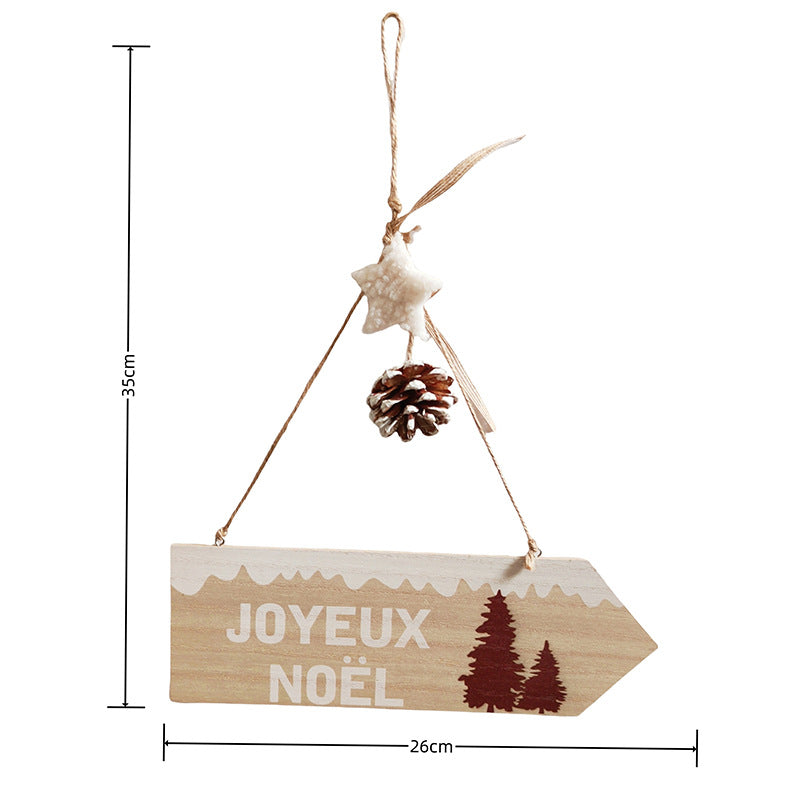 Christmas Wooden Ornaments Set – Hand-Painted "Joyeux Noël" Wooden Hanging Decor for Christmas Tree, Holiday Home Decor, Festive Gift