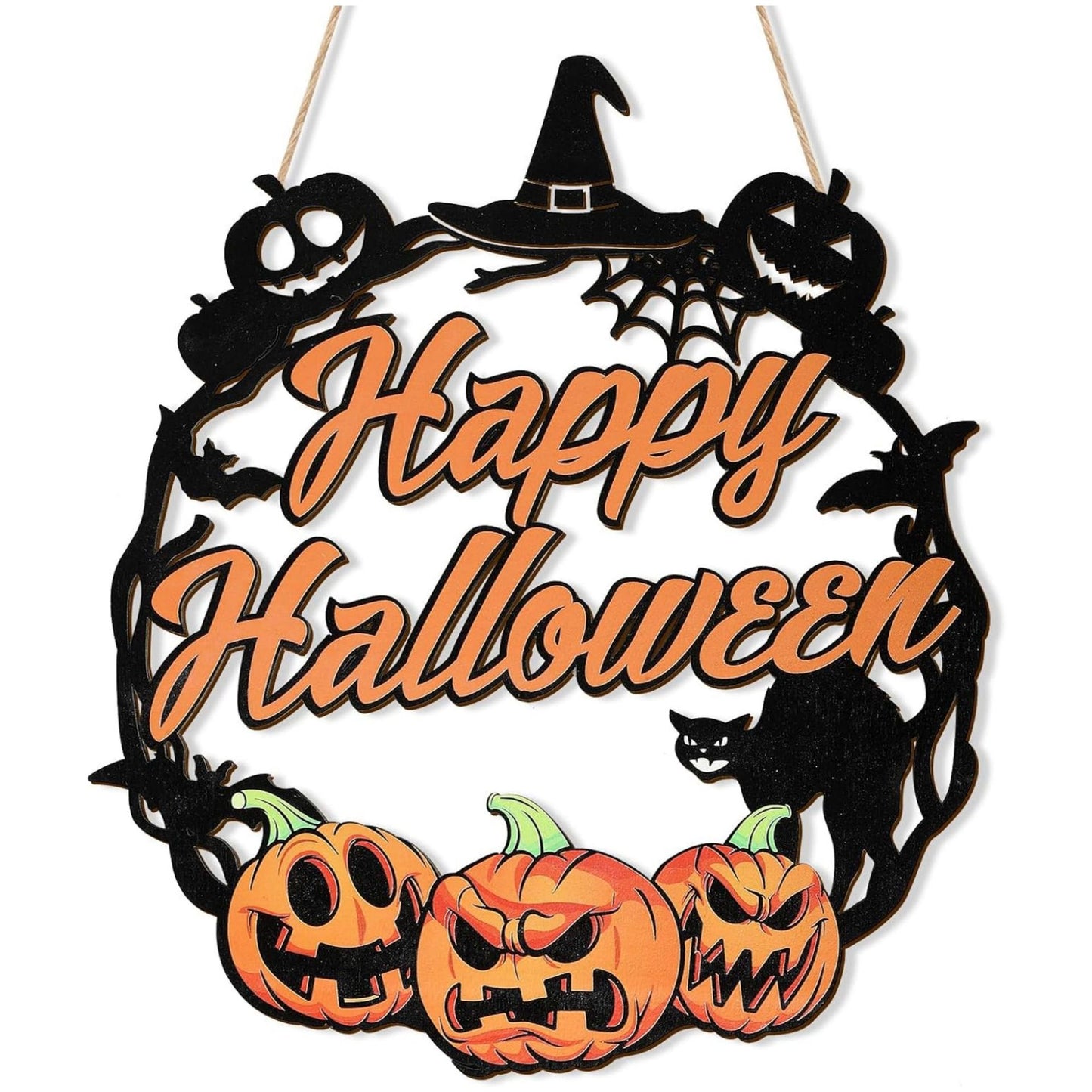 Wood Halloween Door Hangings, Unique Halloween Decor, Halloween Style Reusable Wooden Pendants,Decorative Multifunctional Hangable Festive Ornaments for Wall, Window