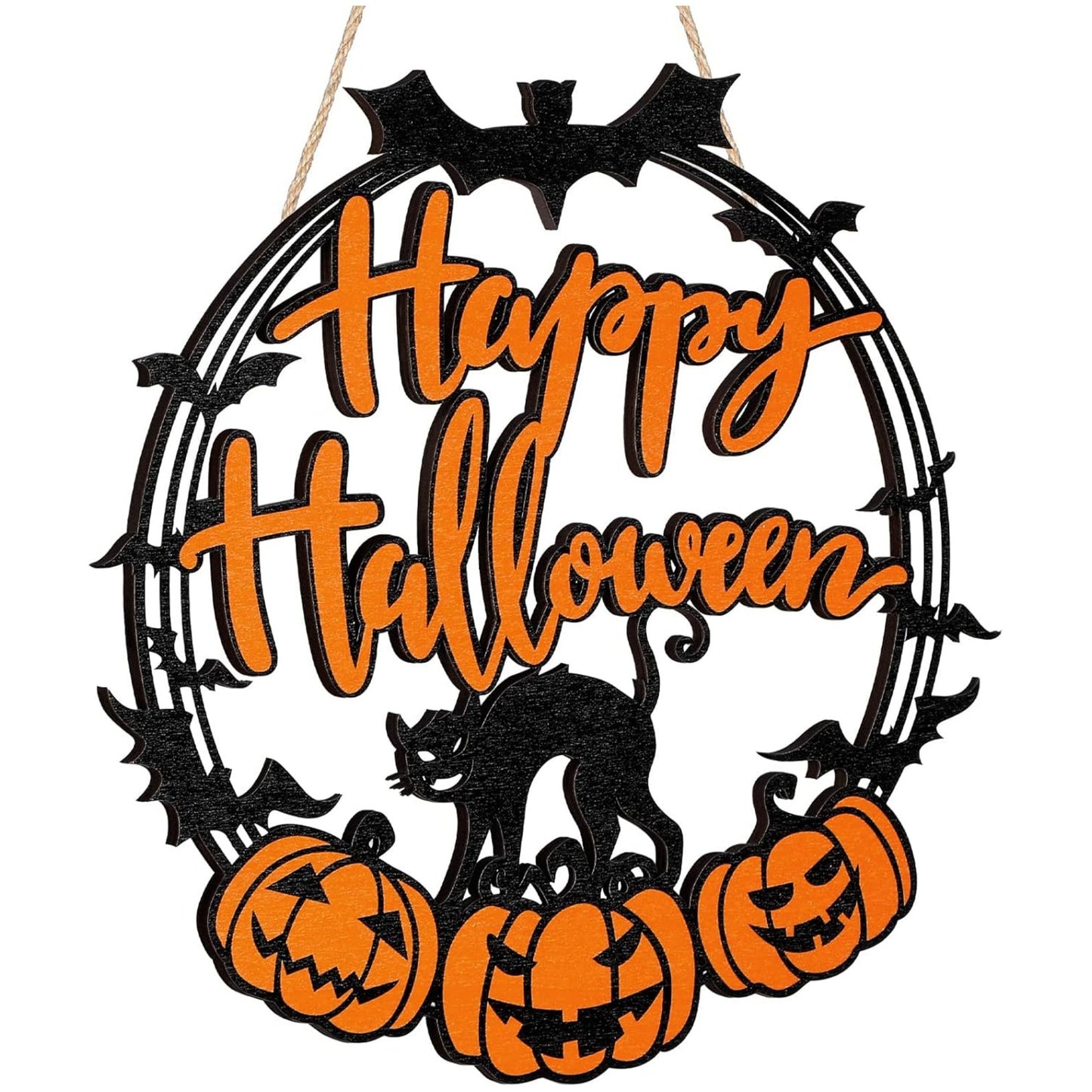 Wood Halloween Door Hangings, Unique Halloween Decor, Halloween Style Reusable Wooden Pendants,Decorative Multifunctional Hangable Festive Ornaments for Wall, Window