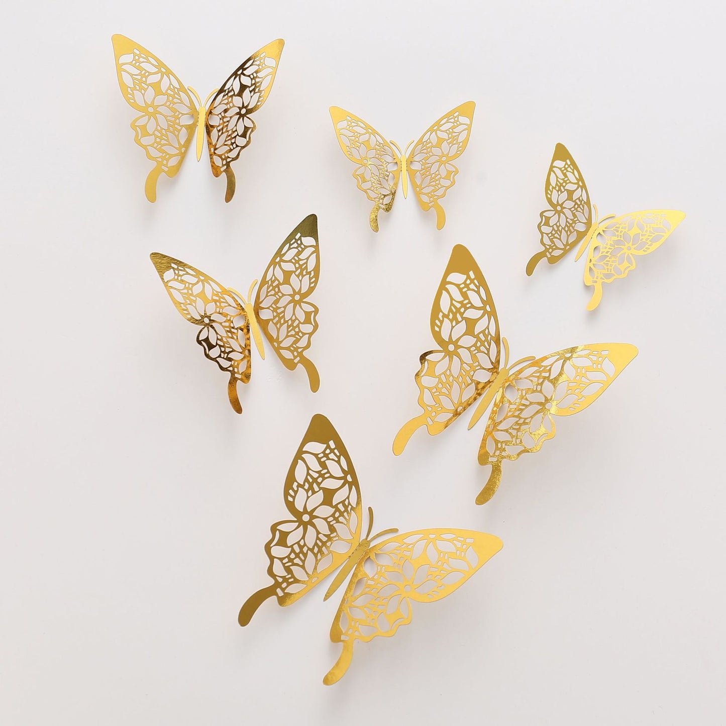 3D Realistic Butterfly Wall Stickers - Hollow-Out Decals for Living Room Decor, Holiday Party Decorations (Self-Adhesive, Cartoon Style Creative Wall Art)