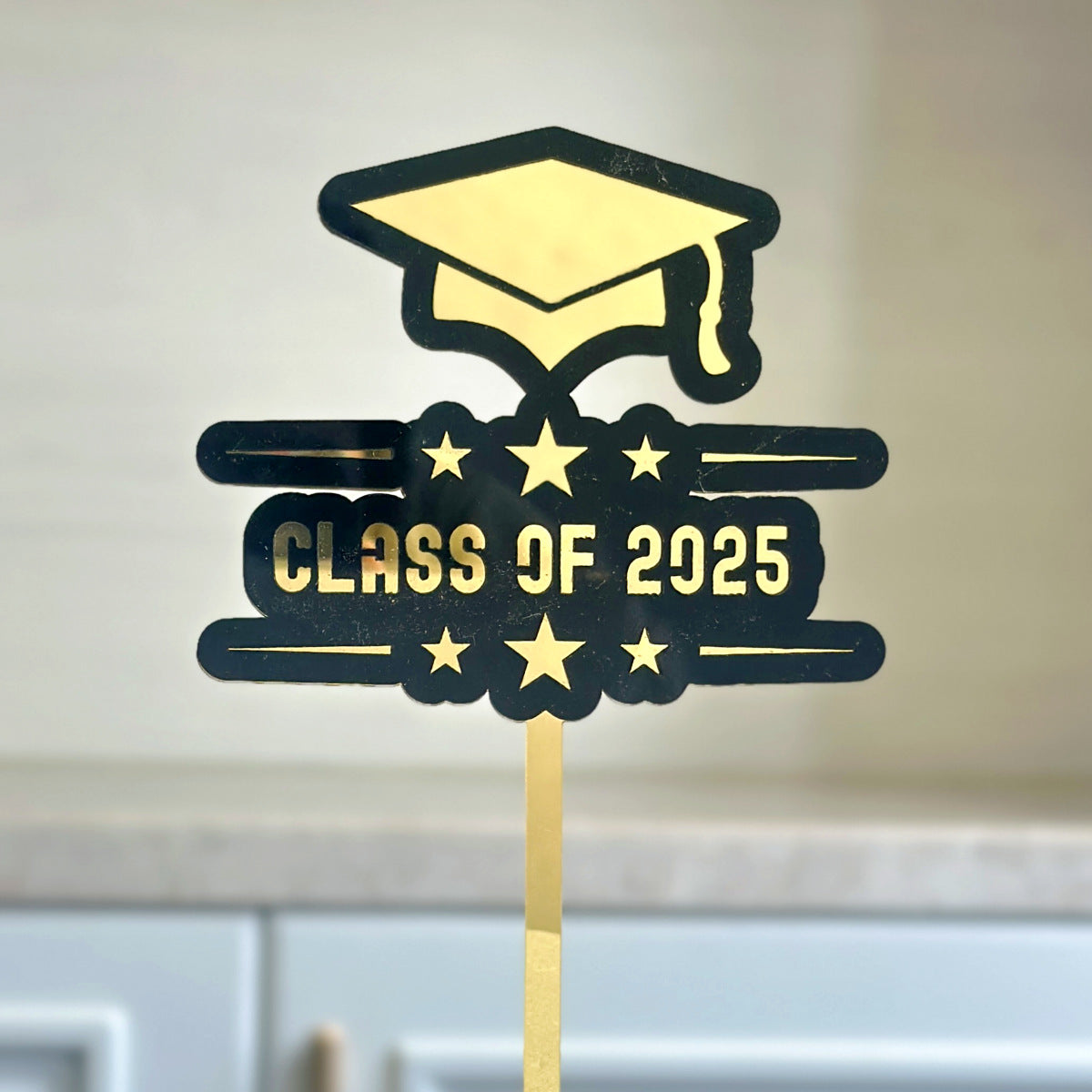 Graduation Cupcake Toppers 2025 Gold, Glitter Class of 2025 Cupcake Toppers Party Decor,2025 Congrats Grad Cap Cupcake Picks Toppers Graduation Party Decorations Supplies Gold and Black