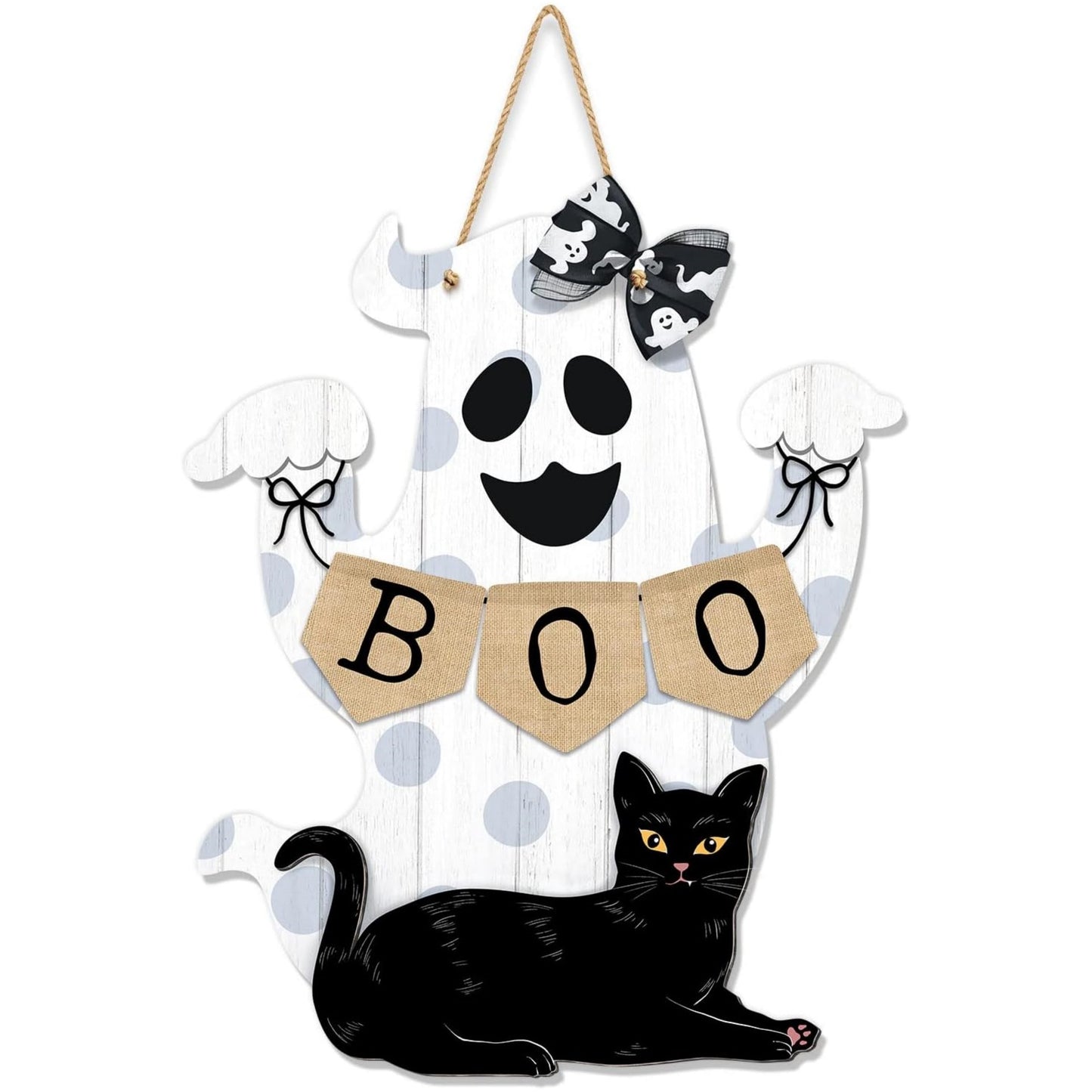 Wood Halloween Door Hangings, Unique Halloween Decor, Halloween Style Reusable Wooden Pendants,Decorative Multifunctional Hangable Festive Ornaments for Wall, Window