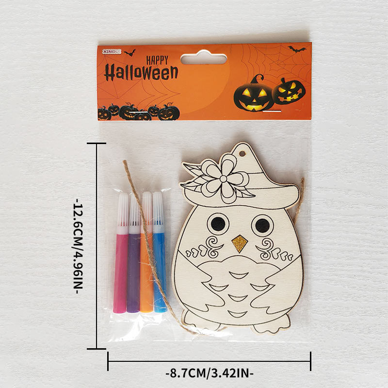 Halloween Crafts for Kids,20 Pieces Halloween Wooden Ornaments Hanging Crafts Wooden Slices for Halloween Decoration DIY Supplies