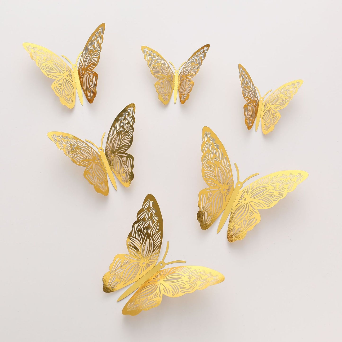 3D Realistic Butterfly Wall Stickers - Hollow-Out Decals for Living Room Decor, Holiday Party Decorations (Self-Adhesive, Cartoon Style Creative Wall Art)