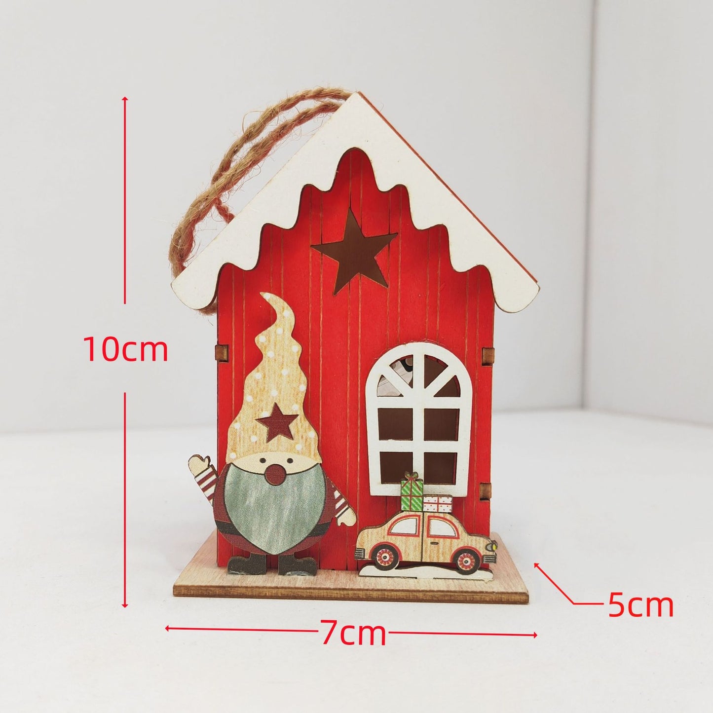 Xmas Glowing House Decor Wooden Led Festival Ornament for Christmas Desktop Decoration Chic and Adorable House for Home Office and Holiday Atmosphere