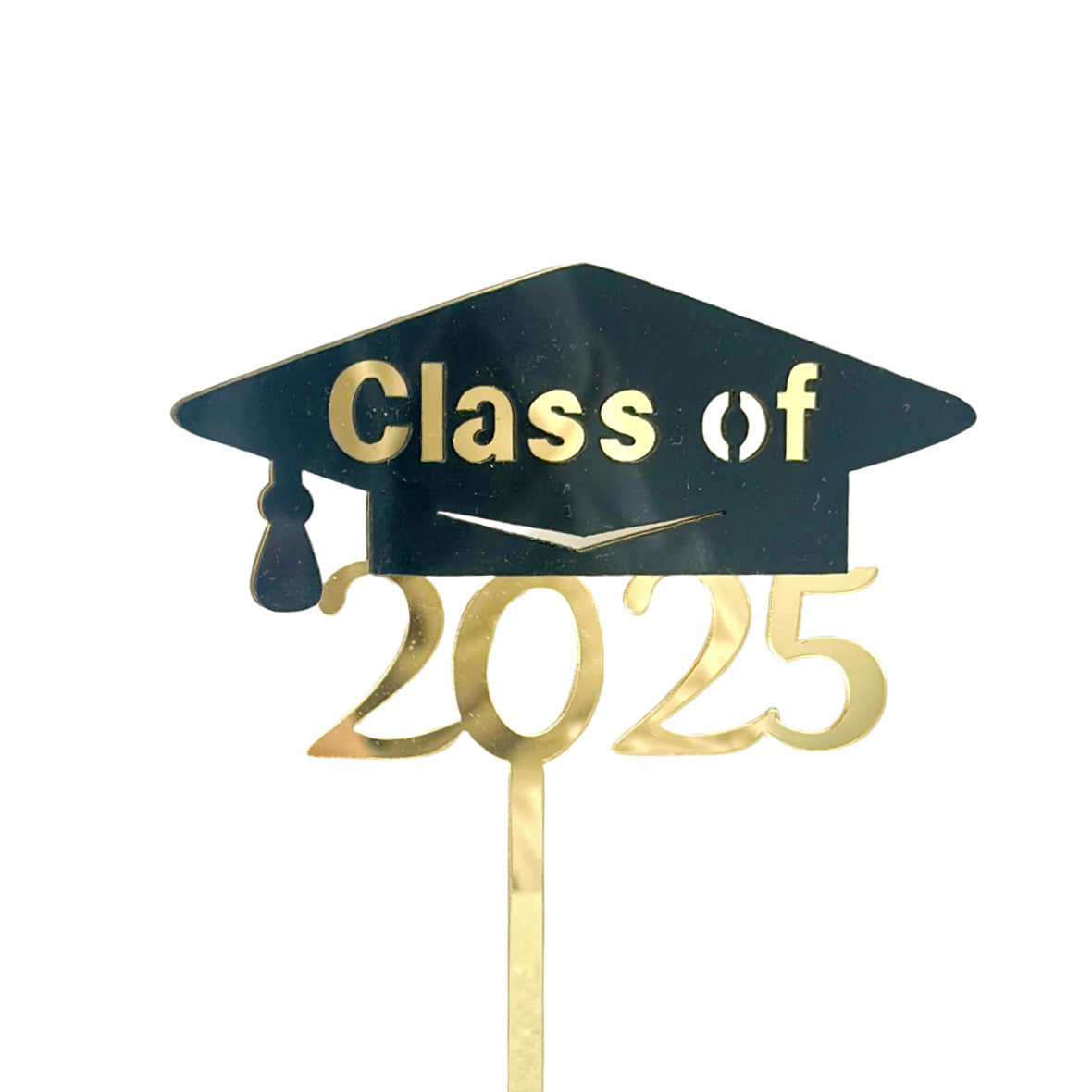 Graduation Cupcake Toppers 2025 Gold, Glitter Class of 2025 Cupcake Toppers Party Decor,2025 Congrats Grad Cap Cupcake Picks Toppers Graduation Party Decorations Supplies Gold and Black