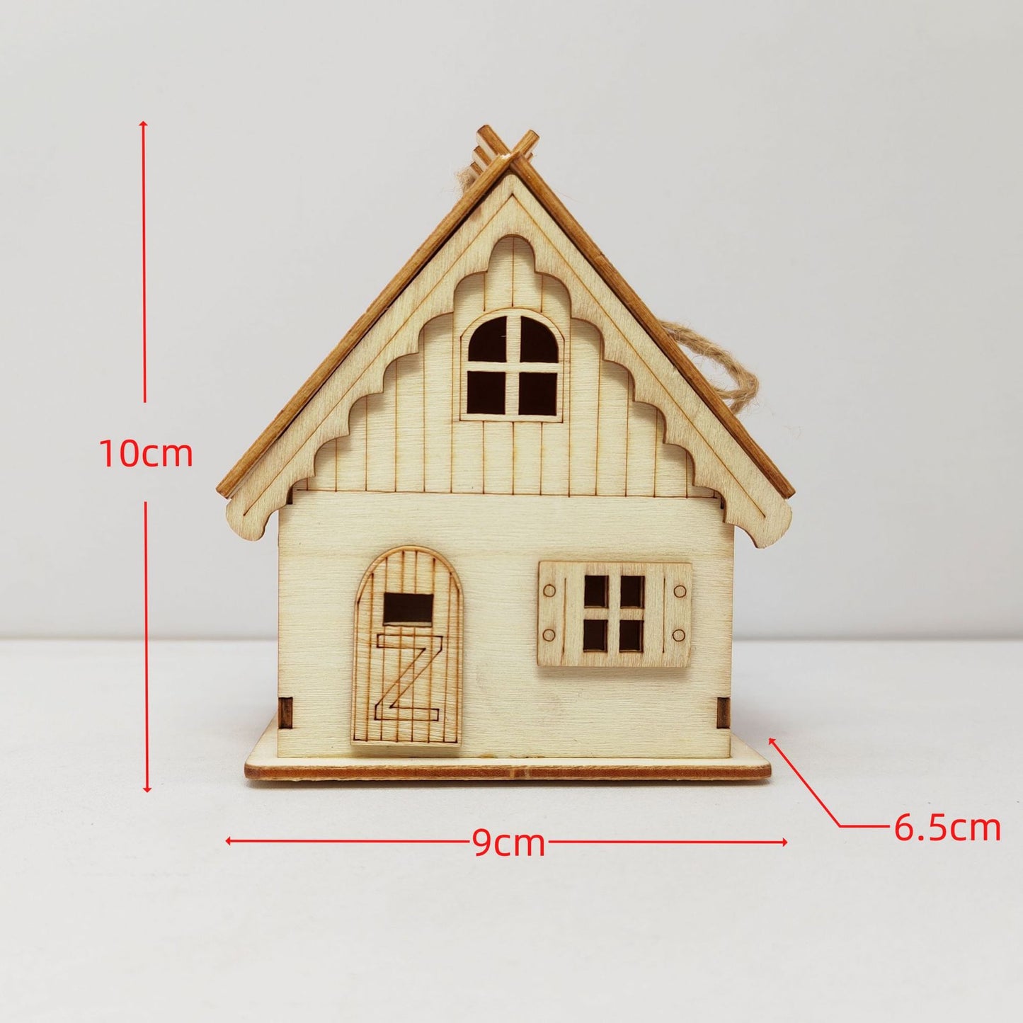 Xmas Glowing House Decor Wooden Led Festival Ornament for Christmas Desktop Decoration Chic and Adorable House for Home Office and Holiday Atmosphere