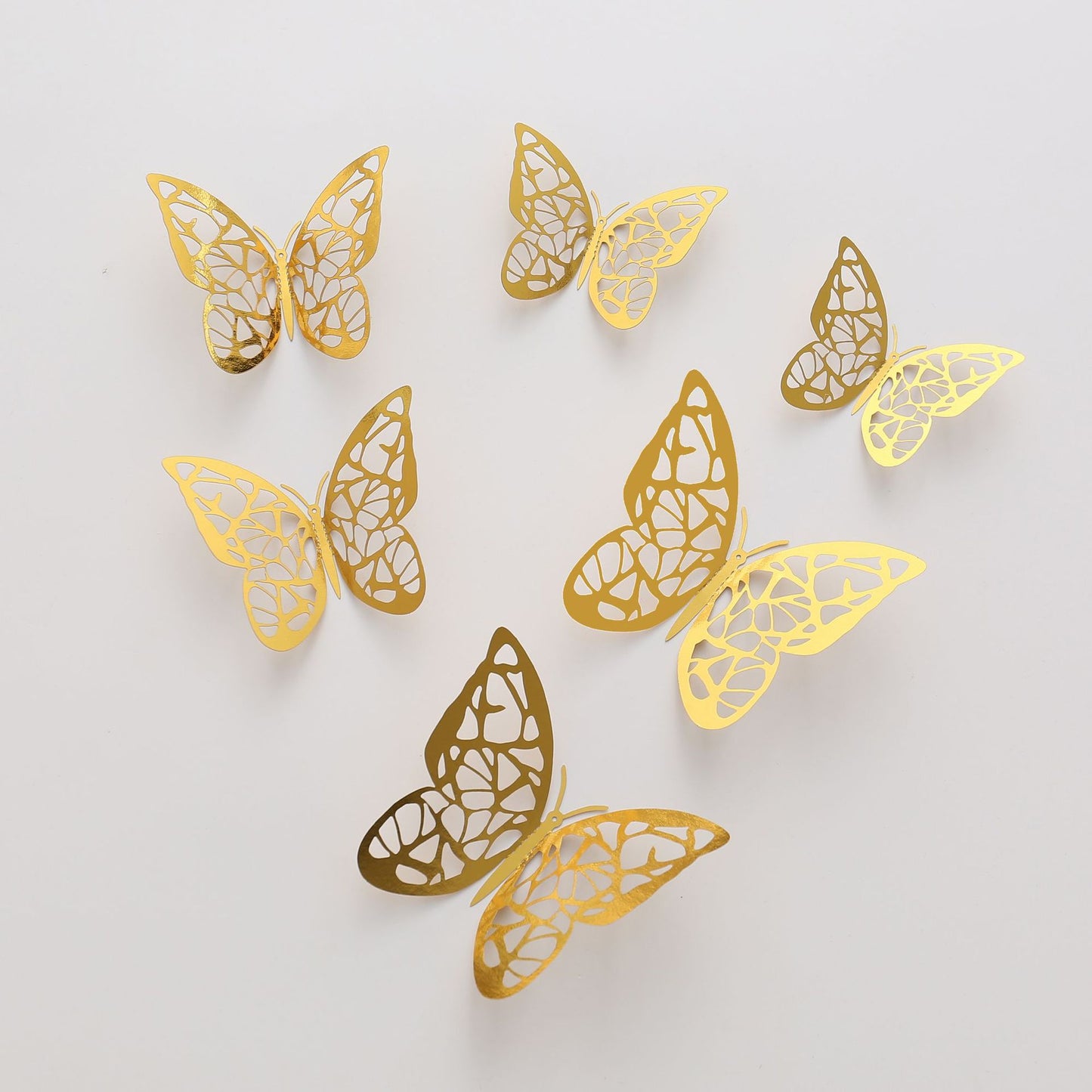 3D Realistic Butterfly Wall Stickers - Hollow-Out Decals for Living Room Decor, Holiday Party Decorations (Self-Adhesive, Cartoon Style Creative Wall Art)