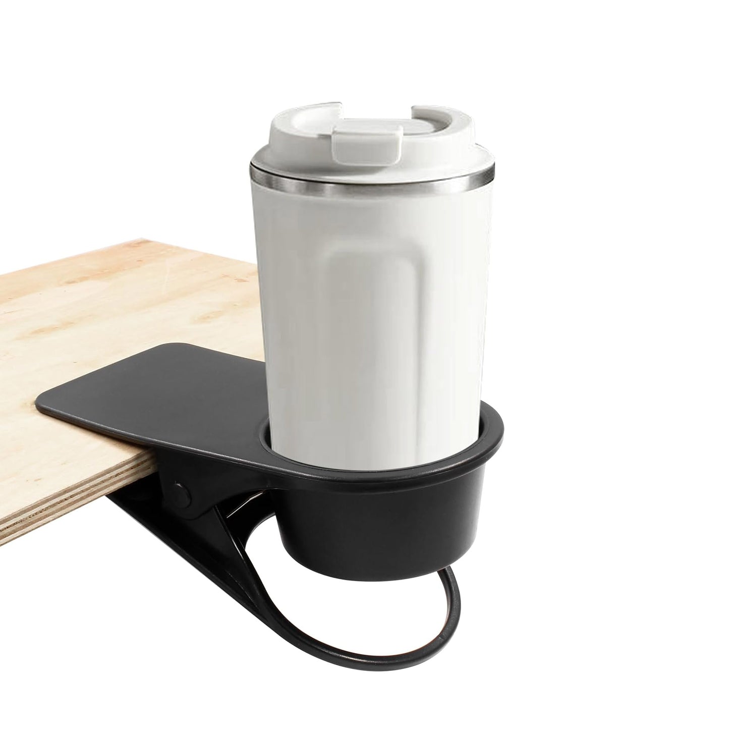 Drinking Cup Holder Clip, Desk Drink Holder Clip Adirondack Chair Cup Holder with Clip Cup Clip Holder for Water Drink Beverage Soda Coffee Cup(Black)