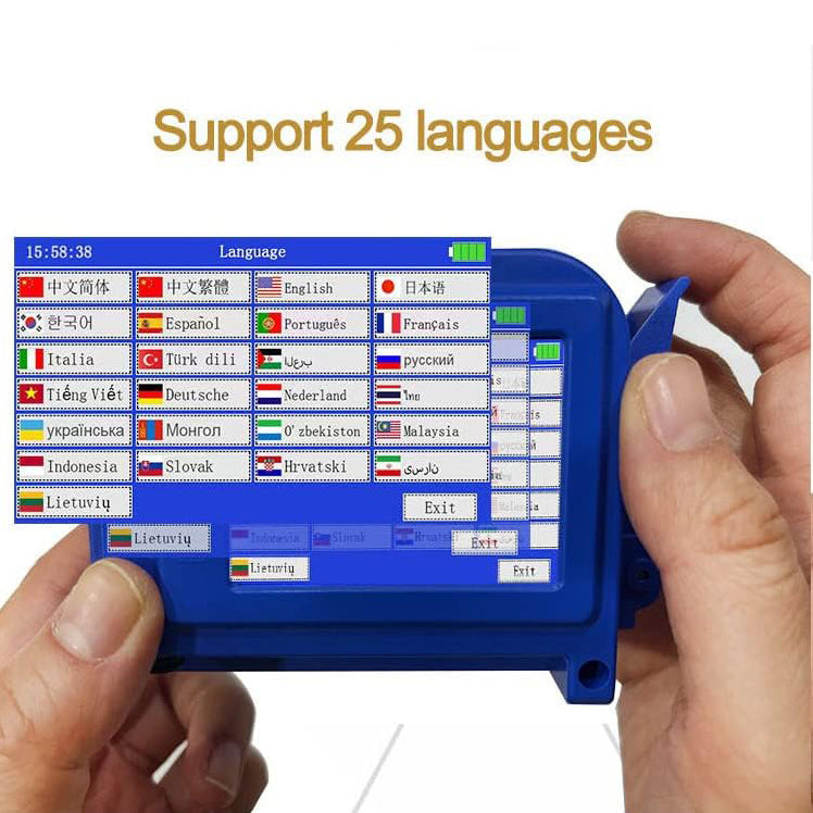 Portable Mini Handheld Inkjet Printer for All Surfaces with Black Fast-Drying Ink Cartridge, 2.8'' Touch Screen Compact Coding Machine for Text, Date, Time, Barcode, Logo, QR Code, Batch Number