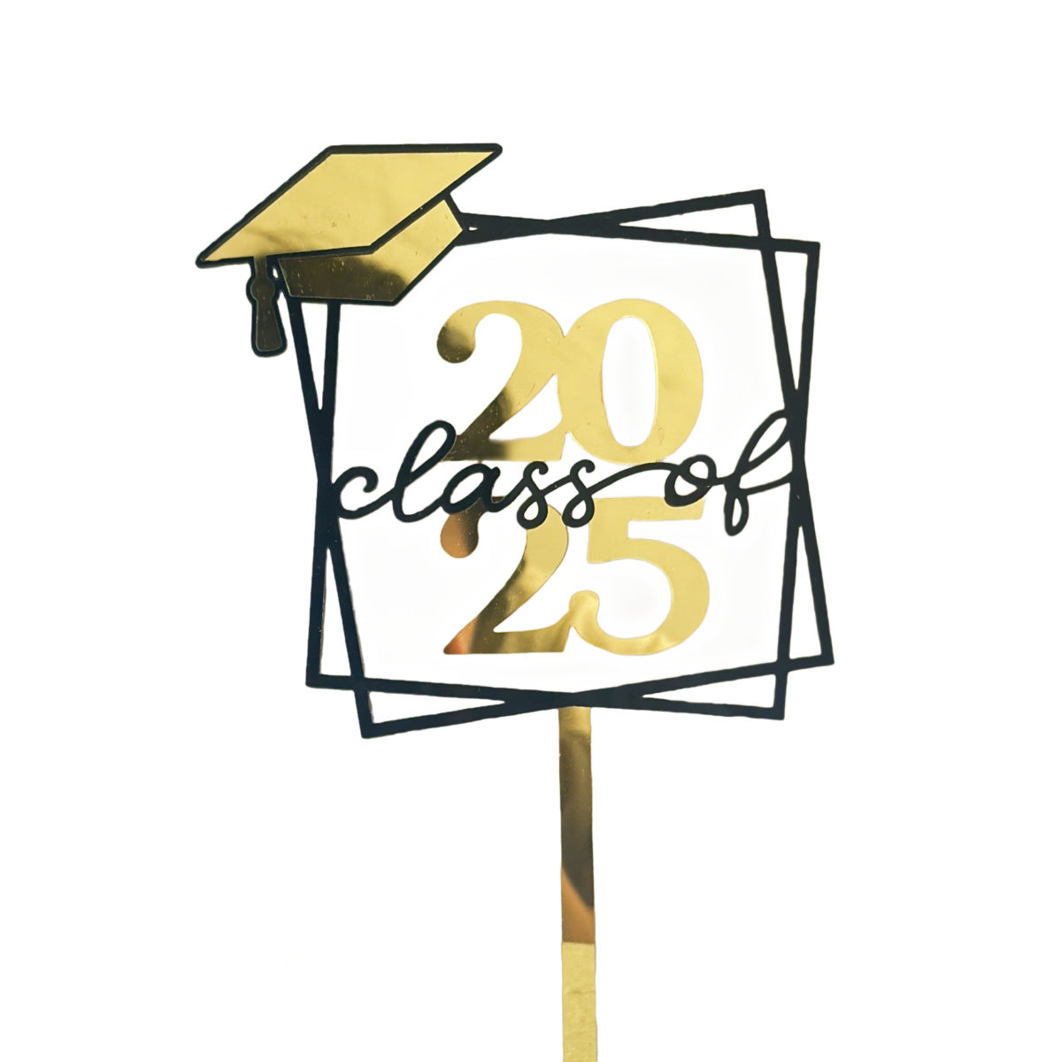 Graduation Cupcake Toppers 2025 Gold, Glitter Class of 2025 Cupcake Toppers Party Decor,2025 Congrats Grad Cap Cupcake Picks Toppers Graduation Party Decorations Supplies Gold and Black