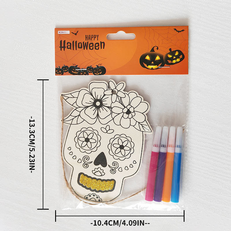 Halloween Crafts for Kids,20 Pieces Halloween Wooden Ornaments Hanging Crafts Wooden Slices for Halloween Decoration DIY Supplies