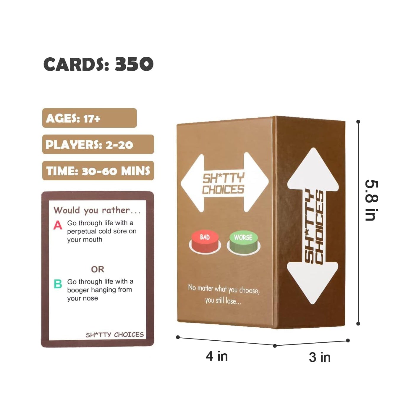 Choices Card Game Board Game Drinking Games for Family, Party Games English Version