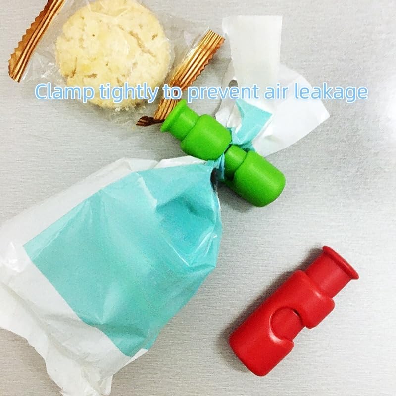 Bag Clips - Snack Bread Sealing Clip, Food Clips for Bags, Bread Clips, Squeeze and Lock Bread Bag Clips for Food Storage,Reusable Bread Clips,Easy to Use with Bread Bag Closures. (6Pcs-A)