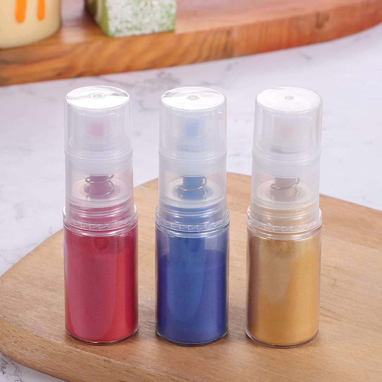 Luster Dust Edible Food Grade Edible Dust Powder in Spray Bottle Edible Glitter Metallic Dusting Powder for Cake Decorating, Baking, Drinks, Fondant, Candy, Cookie-5g each