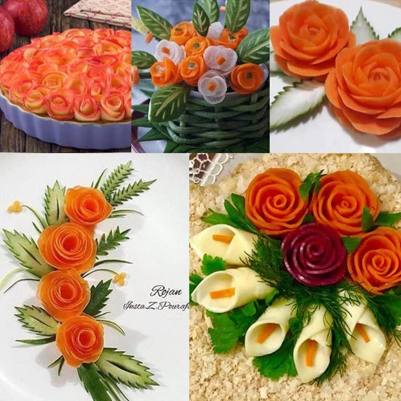 Spiral Funnel Flower Roller - Carrot Curler and Peeler, Carrot Spiral Shred Slicer, Carrot Vegetable Cutter Spiral Slicer, Flower Roller Peeler Spiral Knife for Kitchen Shredded Tool (2PCS)
