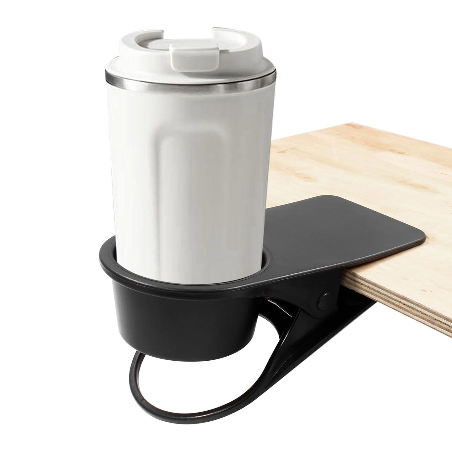 Drinking Cup Holder Clip, Desk Drink Holder Clip Adirondack Chair Cup Holder with Clip Cup Clip Holder for Water Drink Beverage Soda Coffee Cup(Black)