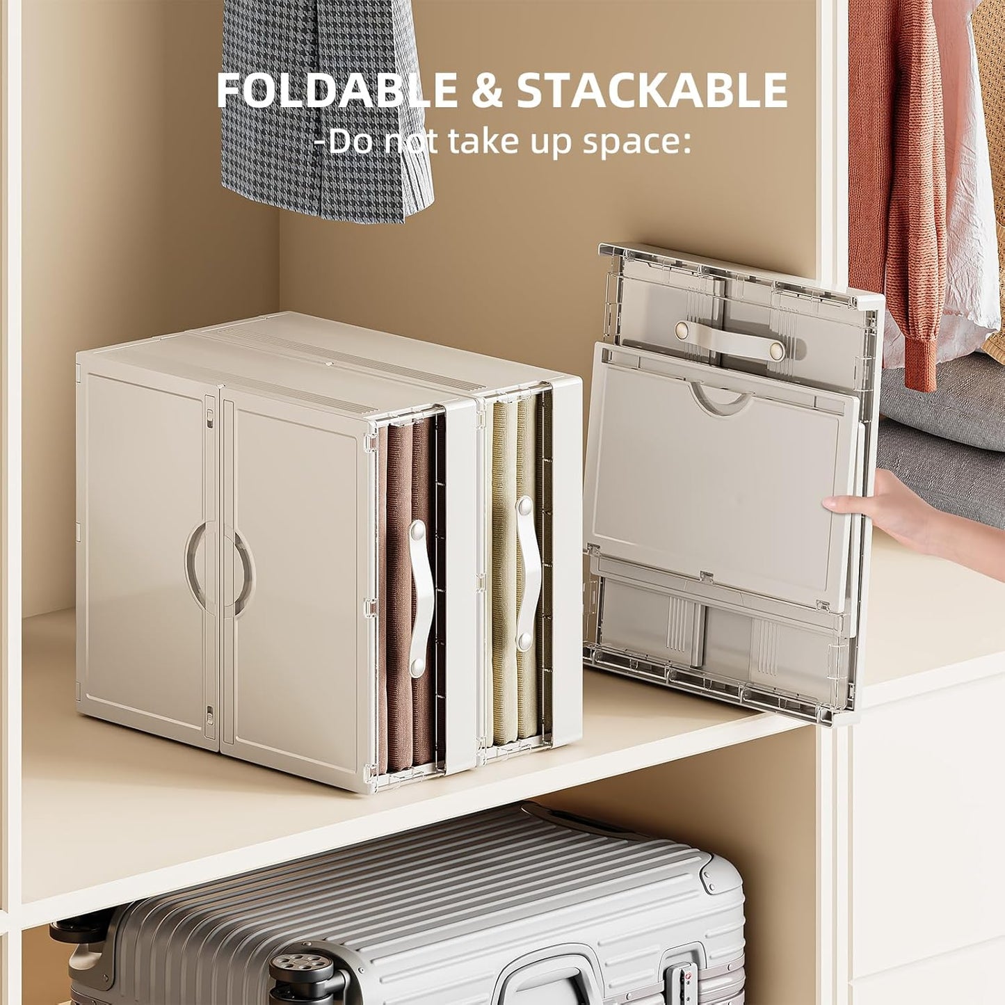 4 Pack Bed Sheet Organizers and Storage, Foldable Sheet Organizer for Linen Closet, Plastic Sheets Set Linen Closet Organizer Folder for Bedding Sheets, Duvet Covers, Pillow Case, White