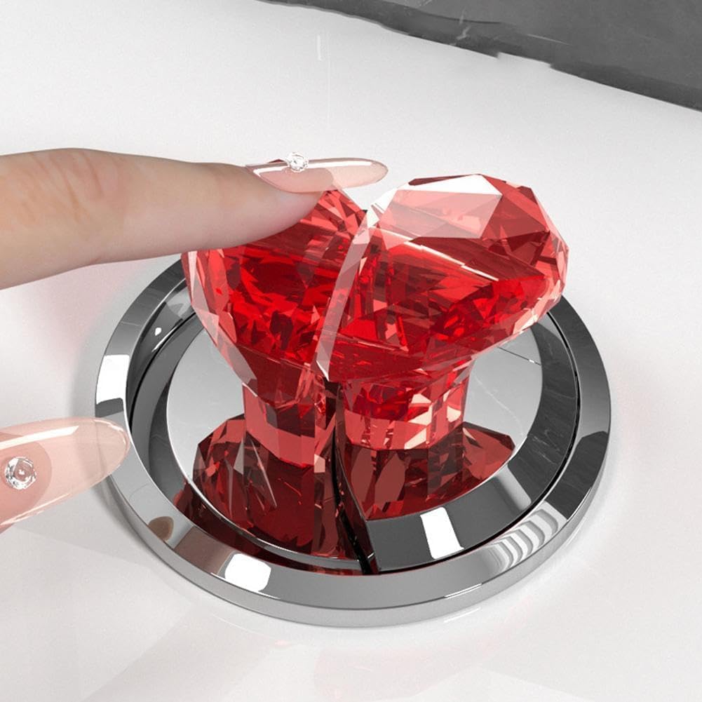 Toilet Button Pusher,Toilet Flusher Top Push Button for Women Long Nail,Toilet Push Button Topper,Home Push Button Helper,Love Heart Nail Button Assist (1PCS-White transparent)