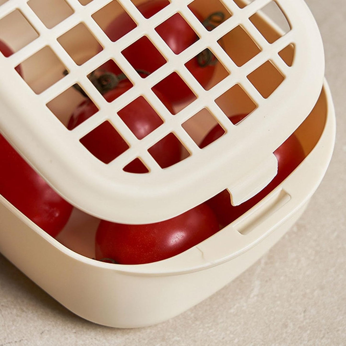 Generic Fruit Strainer Kitchen Basket Drainage Kitchen Basket Fruit Colander Handy Colander - Efficient Kitchen Drainage Basket for Washing Blueberries, Small Tomatoes, Grapes, Light Yellow