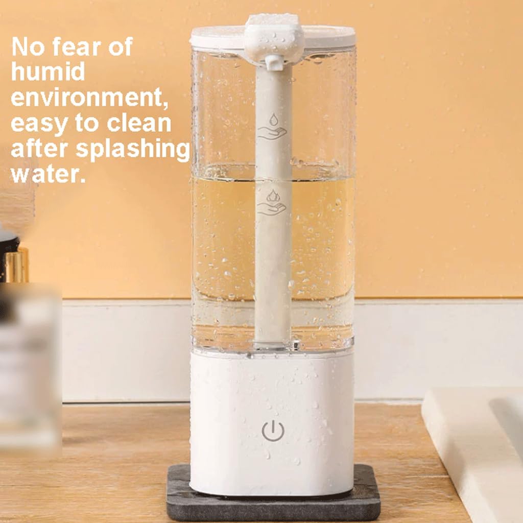 Simple Automatic Sensor Soap Dispenser Plastic Refillable Container Bottle for Business and Home 550ml 19.3oz Easy to use, Battery White+stand