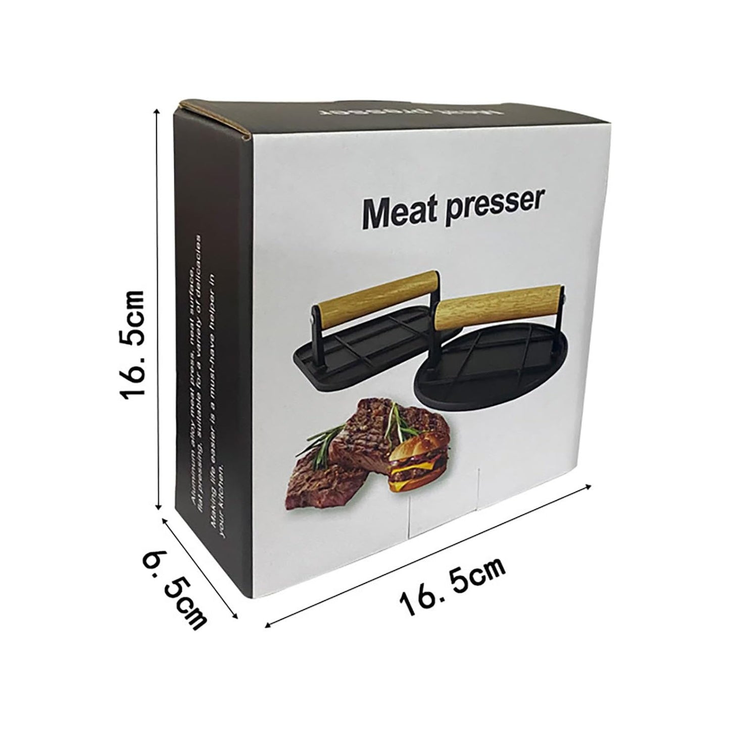 Burger Press, Round Square Burger Smasher for Griddle with Anti-Scald Handle, Non-Stick Smooth Stainless Steel Hamburger Press, Grill Press for Flat Top Grill Cooking, Gift Package, Round,Silver